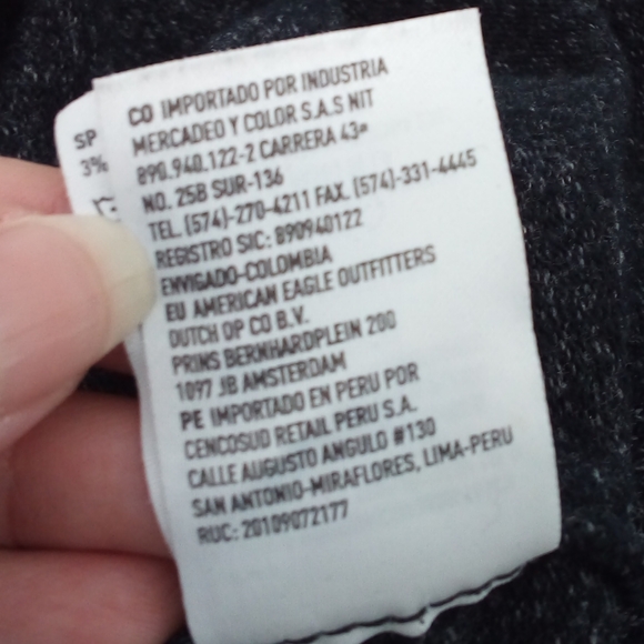 AEO Soft & Sexy Plush Dark Gray Exposed Hi-Low Hem Viscose Blend LS Top S - Picture 10 of 10